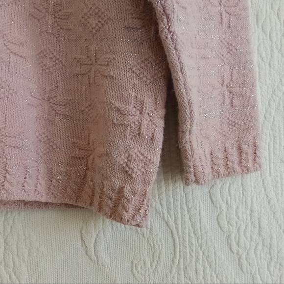 Bobbie Brooks Blush Pink Turtleneck Sweater With Sparkle Pastel Cute Soft Girl - Picture 5 of 9